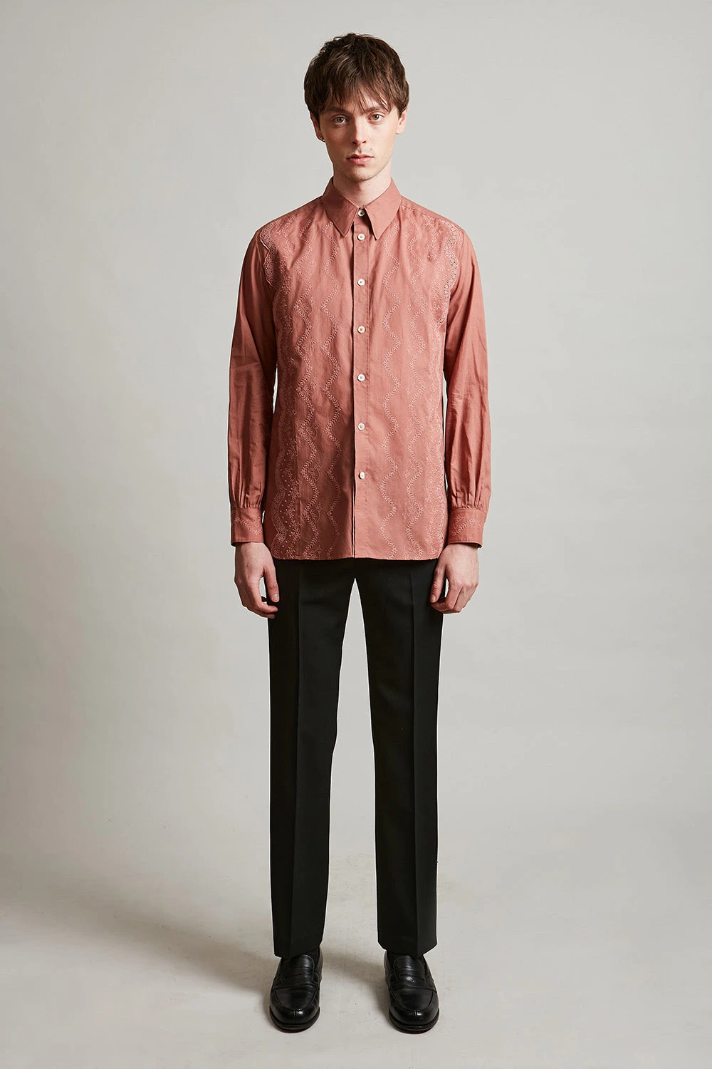 Chemise En Voile De Coton Brodée D'un Motif Floral 4 Chemise En Voile De Coton Brodée D'un Motif Floral - Image 2