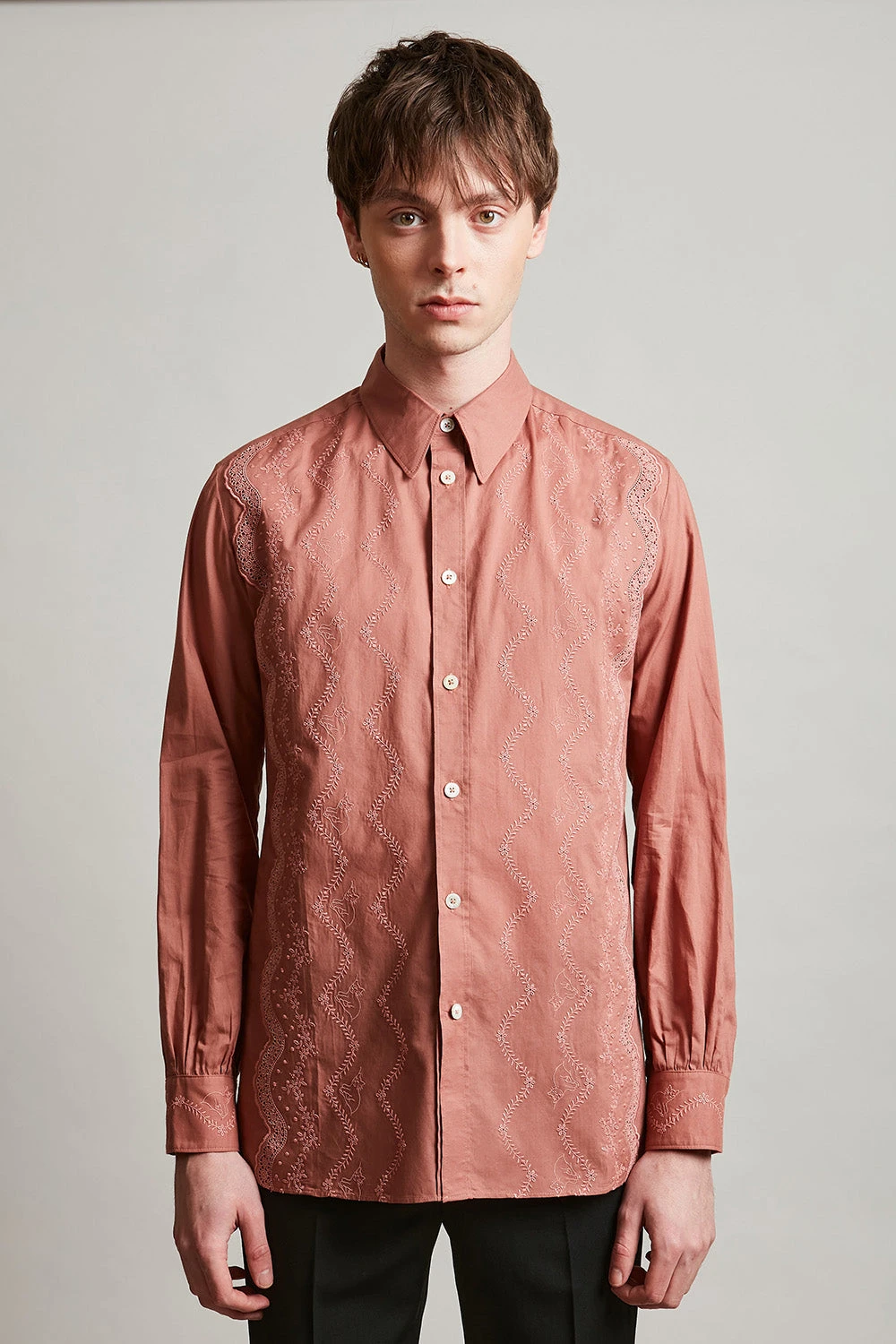 Chemise En Voile De Coton Brodée D'un Motif Floral 3 Chemise En Voile De Coton Brodée D'un Motif Floral