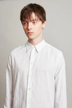 Chemise En Popeline De Coton Brodée De Petites Fleurs 8 Chemise En Popeline De Coton Brodée De Petites Fleurs -Élégance Soldes Sbolchoi 4