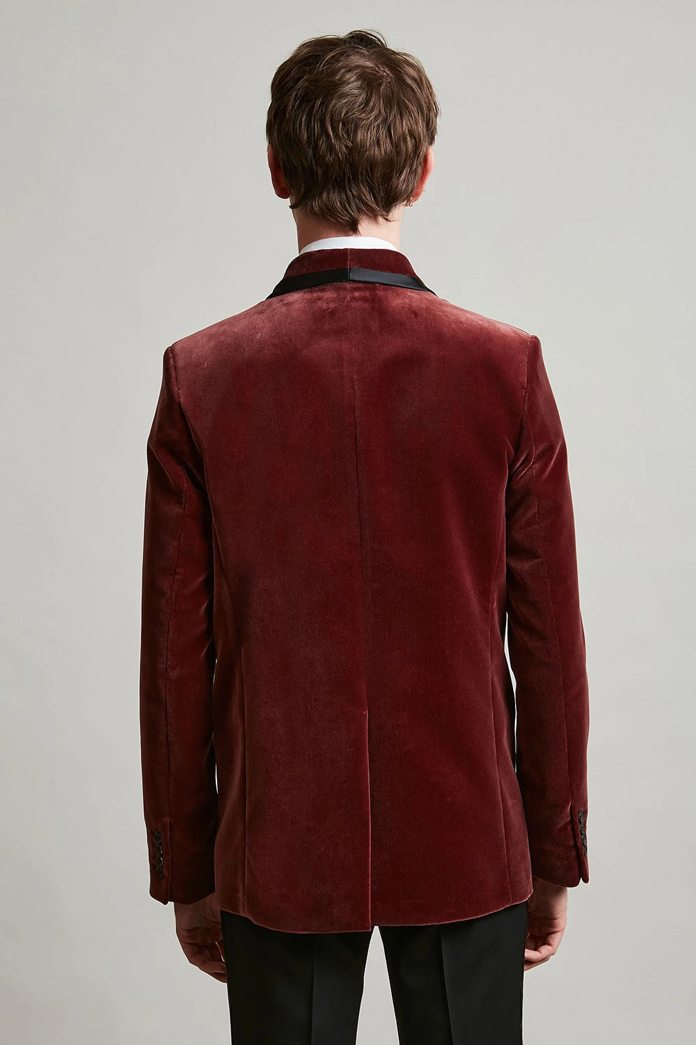 Veste Tailleur Ajustée En Velours Lisse De Coton 6 Veste Tailleur Ajustée En Velours Lisse De Coton - Image 4