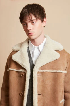 Caban En Peau D'agneau Et Revers Mouton -Élégance Soldes Smontana 2