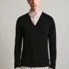 Pull Chemise Col V En Maille De Laine Et Cachemire -Élégance Soldes Srory 02 3
