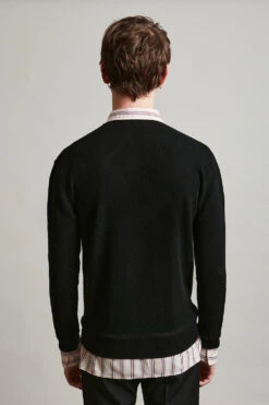 Pull Chemise Col V En Maille De Laine Et Cachemire -Élégance Soldes Srory 02 7