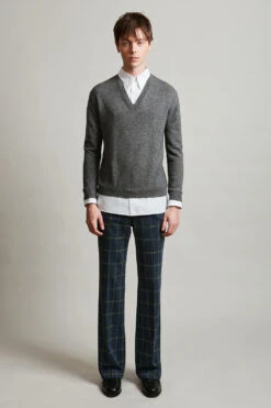 Pull Chemise Col V En Maille De Laine Et Cachemire -Élégance Soldes Srory 21