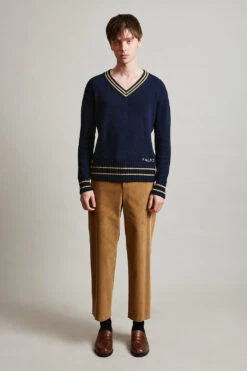 Pull Col V Coupe Ample En Maille De Laine Et Cachemire -Élégance Soldes Sross 03