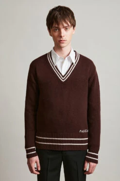 Pull Col V Coupe Ample En Maille De Laine Et Cachemire -Élégance Soldes Sross 07 1