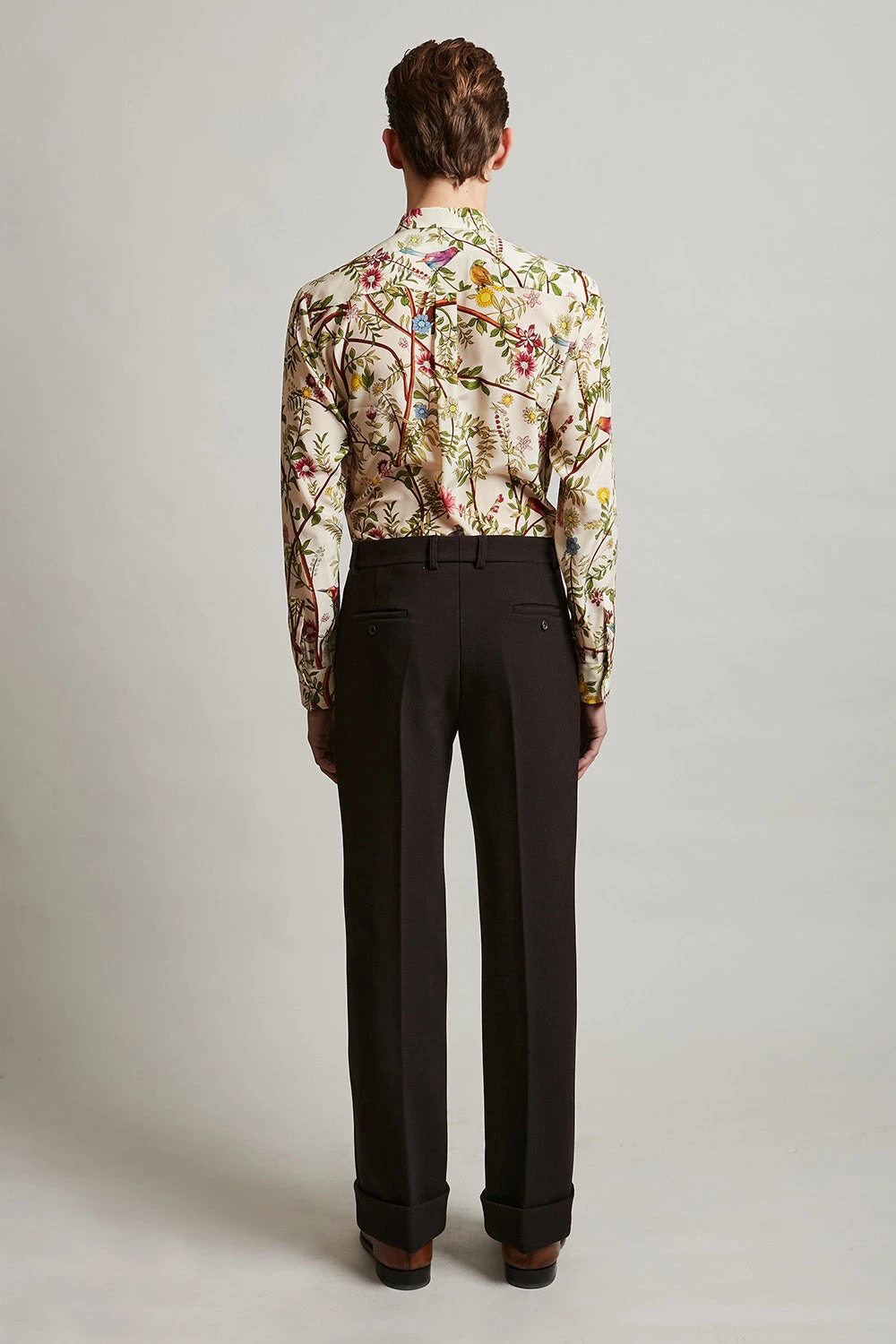 Pantalon Flare à Revers Large En Cady De Laine Vierge 4 Pantalon Flare à Revers Large En Cady De Laine Vierge - Image 3