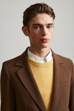 Veste De Tailleur Ajustée En Laine Vierge Tropicale -Élégance Soldes Svick 07 11