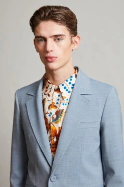 Veste De Tailleur Ajustée En Laine Vierge Tropicale -Élégance Soldes Svick 31 3