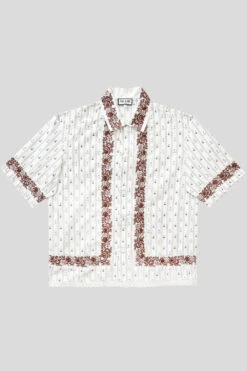 Chemise En Coton Jacquard Et Broderie