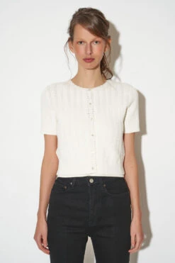 Cardigan Court à Manches Courtes -Élégance Soldes ss24 trigolo 1785