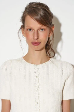 Cardigan Court à Manches Courtes -Élégance Soldes ss24 trigolo 1786