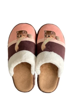 Chaussons Semelles épaisses Imprimés Chat -Élégance Soldes sssssssssssssss