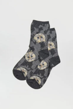 Chaussettes Mi Hautes Imprimées Tête De Chat -Élégance Soldes thumbnail SOCK 1